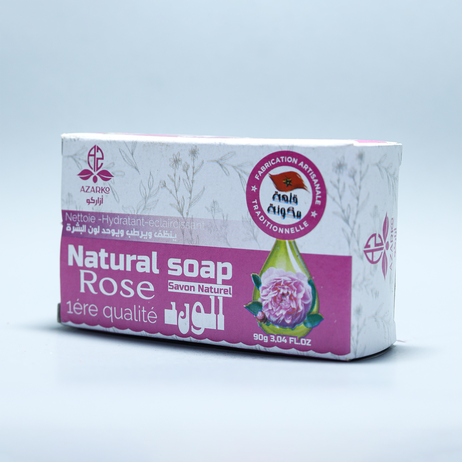 SAVON DUR DE ROSE 90g صابونة  الورد